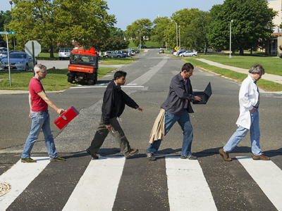 Searching for stripes: Scientists Simon Billinge, Milinda Abeykoon, Emil Bozin, and John Tranquada are making strides toward uncovering the role of charge stripes in superconductivity, the ability of some materials to carry electric current with no energy loss.