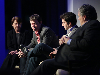 Dean Boyce and panelists on stage at the Columbia Engineering Entrepreneurship Night NYC