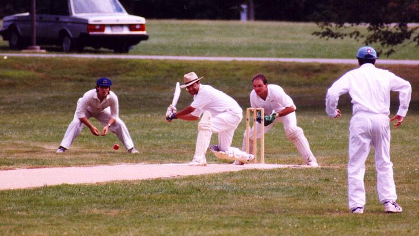 Vishal Misra playing cricket