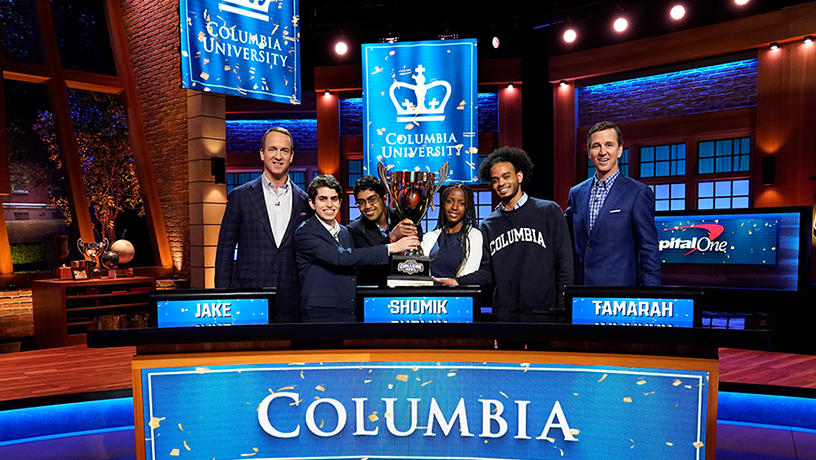 Columbia College Bowl champions holding trophy