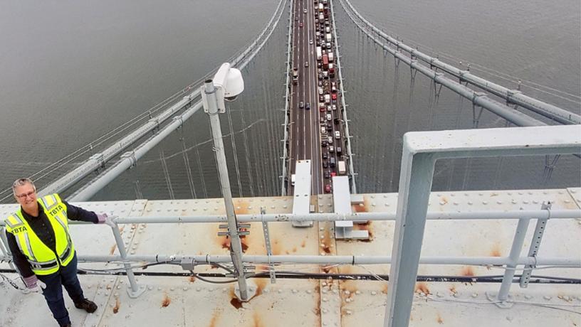 Catherine Sheridan MS'07 atop the Verrazzano Bridge